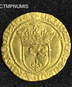 ,MONNAIE,CHARLES,VIII,1/2,ECU,OR,AU,SOLEIL,TOULOUSE,