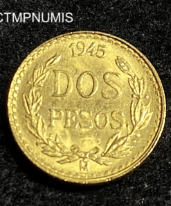,MONNAIE,MEXIQUE,2,PESOS,OR,1945,