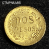 ,MONNAIE,MEXIQUE,2,PESOS,OR,1920,