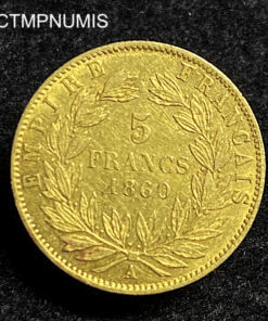,MONNAIE,5,FRANCS,OR,NAPOLEON,1860,