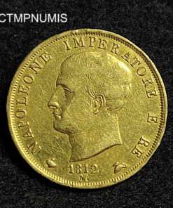 ,MONNAIE,ITALIE,40,LIRE,OR,NAPOLEON,1812,MILAN,