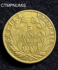 ,MONNAIE,5,FRANCS,OR,NAPOLEON,1868,