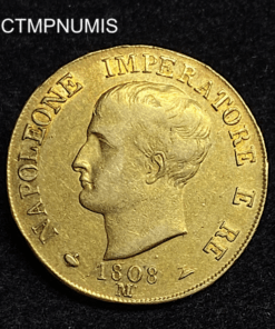 ,MONNAIE,ITALIE,40,LIRE,OR,NAPOLEON,1808,MILAN,