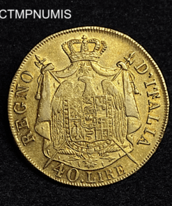 ,MONNAIE,ITALIE,40,LIRE,OR,NAPOLEON,1808,MILAN,
