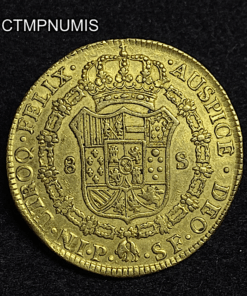 ,MONNAIE,COLOMBIE,8,ESCUDOS,OR,1789,POPAYAN,CHARLES,IV,