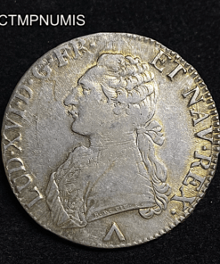 ,MONNAIE,LOUIS,XVI,ECU,6,LVRES,ARGENT,1779,W,LILLE,