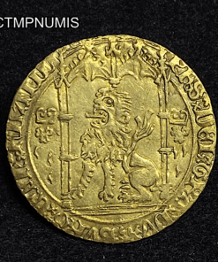 ,MONNAIE,LION,OR,PHILIPPE,BON,FLANDRES,BRUGES,