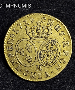,MONNAIE,LOUIS,XV,LOUIS,OR,LUNETTE,1729,LA,ROCHELLE,