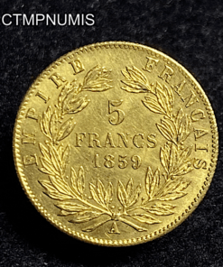 ,MONNAIE,5,FRANCS,OR,NAPOLEON,1859,SUP,