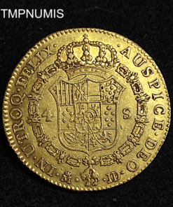 ,MONNAIE,ESPAGNE,4,ESCUDOS,OR,1782,MADRID,