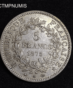 ,MONNAIE,5,FRANCS,ARGENT,HERCULE,1875,PETIT,A,