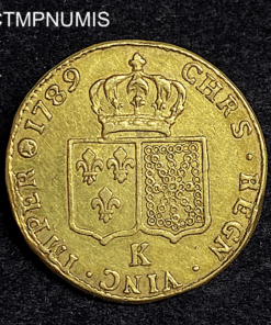 ,MONNAIE,DOUBLE,LOUIS,OR,LOUIS,XVI,1789,K,BORDEAUX,