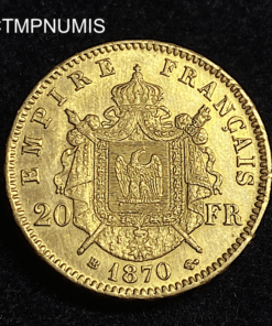 ,MONNAIE,20,FRANCS,OR,NAPOLEON,1870,BB,STRASBOURG
