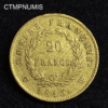 ,MONNAIE,20,FRANCS,OR,NAPOLEON,I°,1815,W,LILLE,CENT,JOURS,