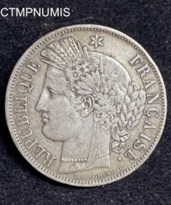 ,MONNAIE,5,FRANCS,ARGENT,CERES,1849,BB,STRASBOURG,