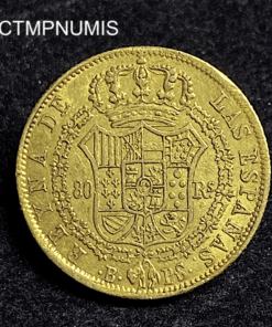 ,MONNAIE,ESPAGNE,80,REALES,OR,1839,BARCELONE,