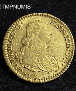 ,MONNAIE,ESPAGNE,2,ESCUDOS,OR,1801,MADRID,