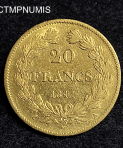 ,MONNAIE,20,FRANCS,OR,LOUIS,PHILIPPE,1841,