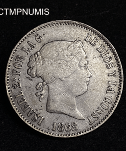 ,MONNAIE,PHILIPPINES,50,CENTIMOS,ARGENT,1868,