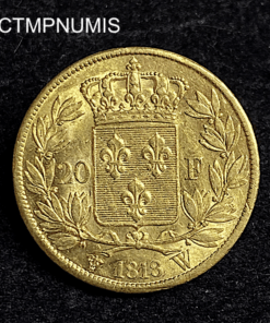 ,MONNAIE,20,FRANCS,OR,LOUIS,XVIII,1818,W,LILLE,