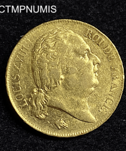 ,MONNAIE,20,FRANCS,OR,LOUIS,XVIII,1818,W,LILLE,