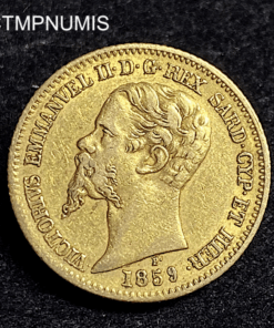 ,MONNAIE,ITALIE,20,LIRE,OR,1859,GENES,