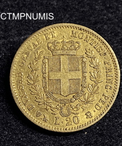 ,MONNAIE,ITALIE,20,LIRE,OR,1859,GENES,