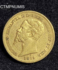 ,MONNAIE,ITALIE,20,LIRE,OR,1859,TURIN,