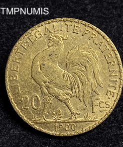 ,MONNAIE,20,FRANCS,OR,COQ,1900,