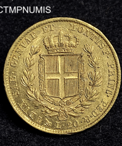 ,MONNAIE,ITALIE,20,LIRE,OR,1849,GENES,