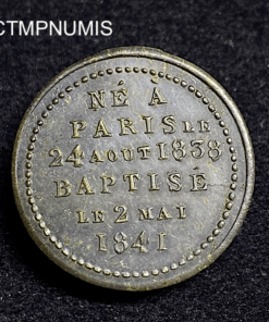 ,MEDAILLE,ARGENT,LOUIS,ALBERT,BAPTEME,1841,PHILIPPE,