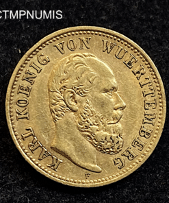 ,MONNAIE,ALLEMAGNE,WURTTEMBERG,5,MARK,OR ,1877,