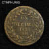 ,MONNAIE,UN,DECIME,LOUIS,XVIII,1815,BB,STRASBOURG,