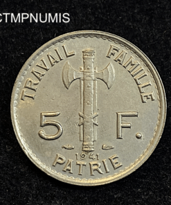 ,MONNAIE,5,FRANCS,PETAIN,1941,