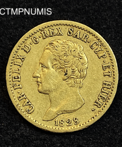 ,MONNAIE,ITALIE,20,LIRE,OR,1828,TURIN,