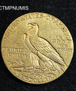 ,MONNAIE,ETATS,UNIS,5,DOLLAR,OR,INDIEN,1909,D,DENVER,