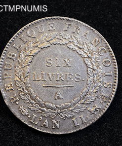 ,MONNAIE,ECU,ARGENT,SIX,LIVRES,CONVENTION,1793,PARIS,