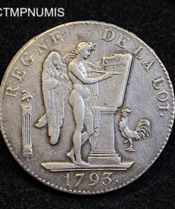 ,MONNAIE,ECU,ARGENT,SIX,LIVRES,CONVENTION,1793,PARIS,