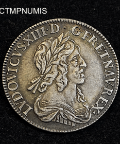 ,MONNAIE,1/4,ECU,ARGENT,LOUIS,XIII,1642,ROSE,ETOILE,