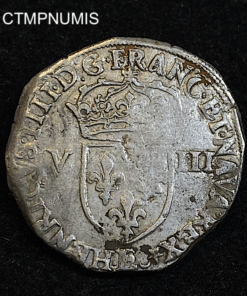,MONNAIE,1/8,ECU,ARGENT,HENRI,IV,1603,E,TOURS,
