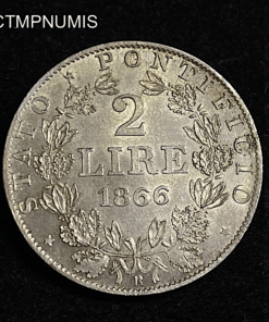 ,,MONNAIE,VATICAN,2,LIRE,ARGENT,1866,ROME,