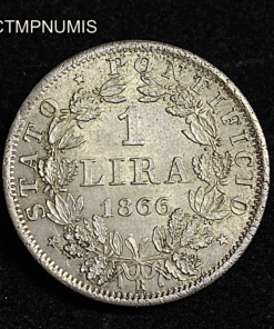 ,MONNAIE,VATICAN,1,LIRE,ARGENT,1866,ROME,