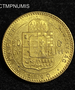,MONNAIE,HONGRIE,20,FRANCS,8,FORINT,1890,OR,