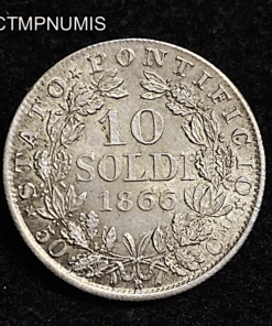 ,MONNAIE,VATICAN,10,SOLDI,ARGENT,1866,ROME,