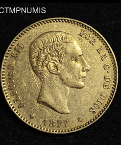 MONNAIE,ESPAGNE,25,PESETAS,OR,1877,