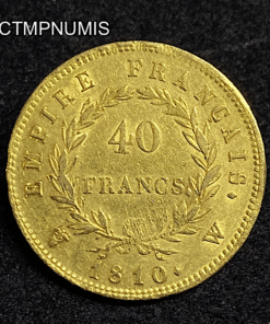 ,MONNAIE,EMPIRE,40,FRANCS,OR,NAPOLEON,1810,W,LILLE,