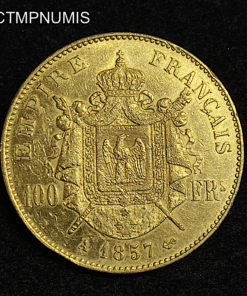 ,MONNAIE,100,FRANCS,OR,NAPOLEON,1857,TTB,