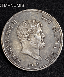 ,ITALIE,PIASTRE,120,GRANA,ARGENT,1857,NAPLES,
