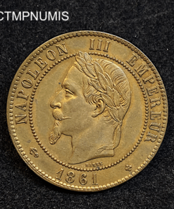 ,MONNAIE,10,CENTIMES,NAPOLEON,1861,BB,STRASBOURG,SUP,