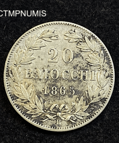 ,MONNAIE,VATICAN,20,BAIOCCHI,1865,ARGENT,